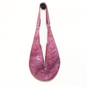 Sash Purple Genuine Leather Crossbody Sling Bag with Pockets + Adjustable Strap